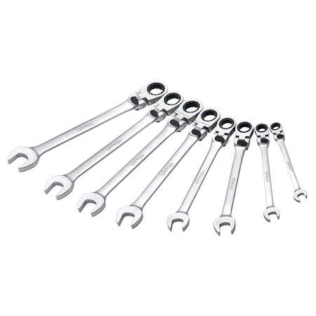 Urrea SAE flexible ratcheting locking system wrench set (9 pieces). 12MF8